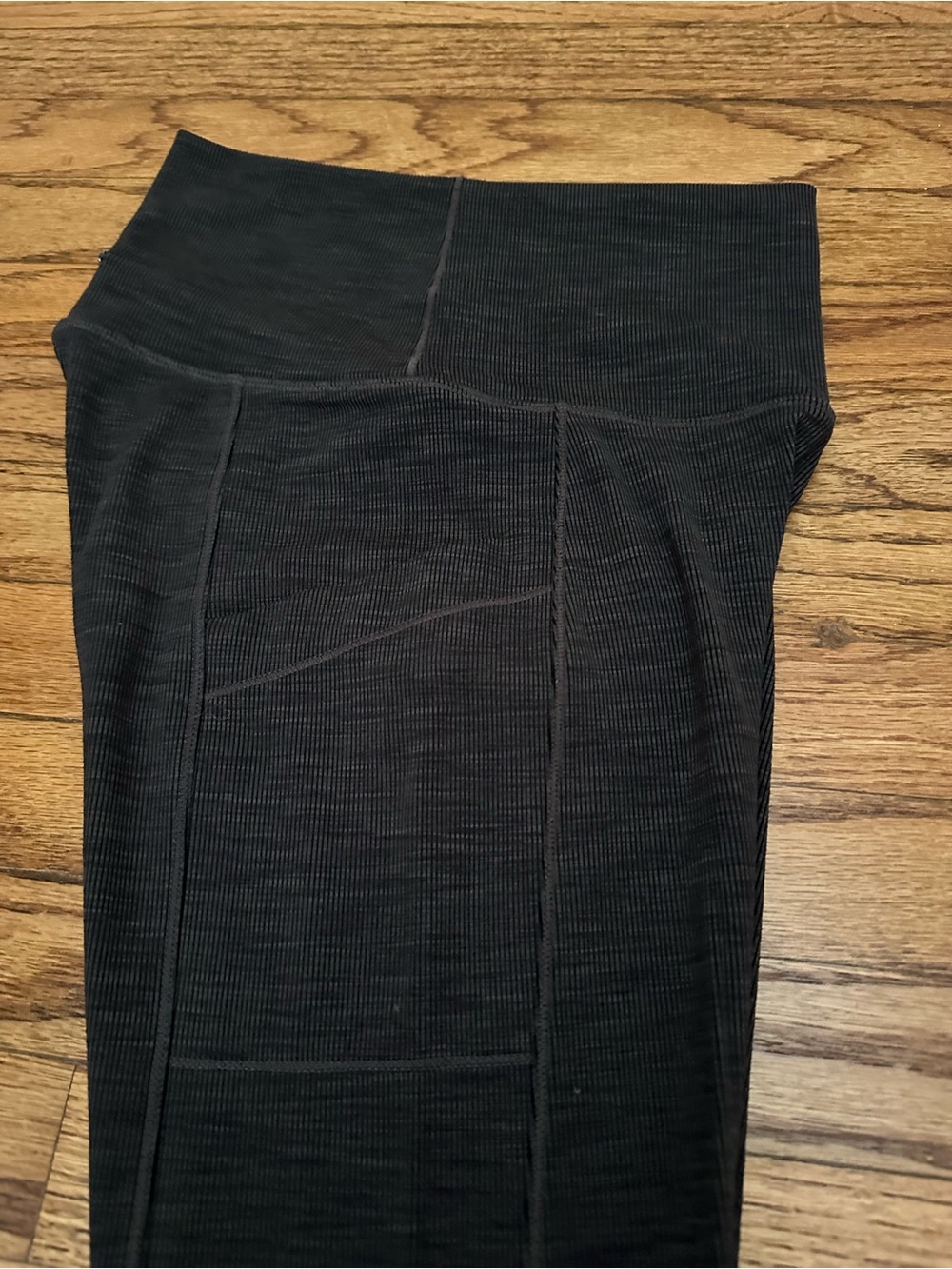 Prana High-Waist Micro-Ribbed Charcoal Gray Leggings with Side Pockets - XS - Picture 10 of 10